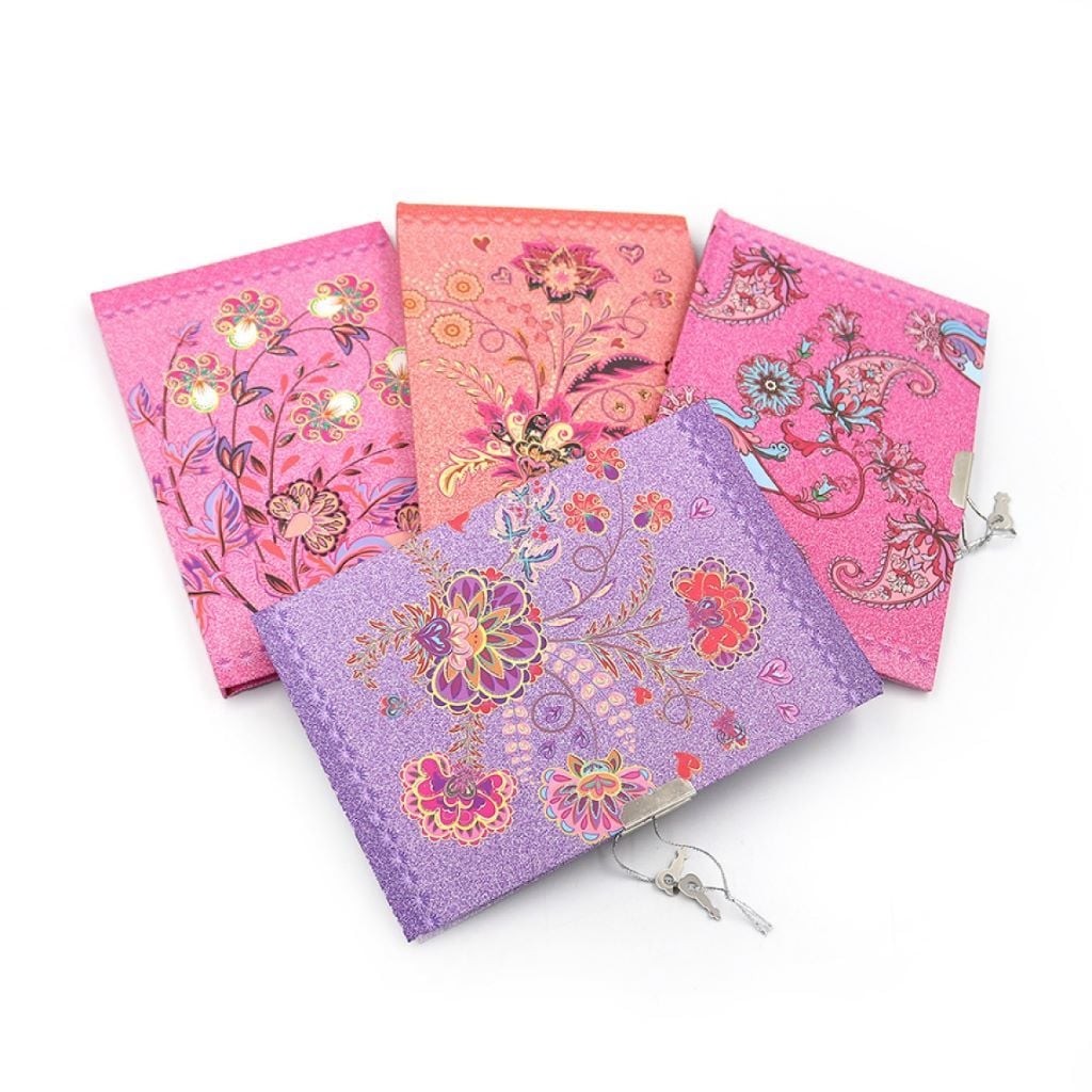 Блокнот 14,5*12,5см 40арк з замочком Квіти мікс видів у пакеті 15*13см LP64K-0608 Josefotten