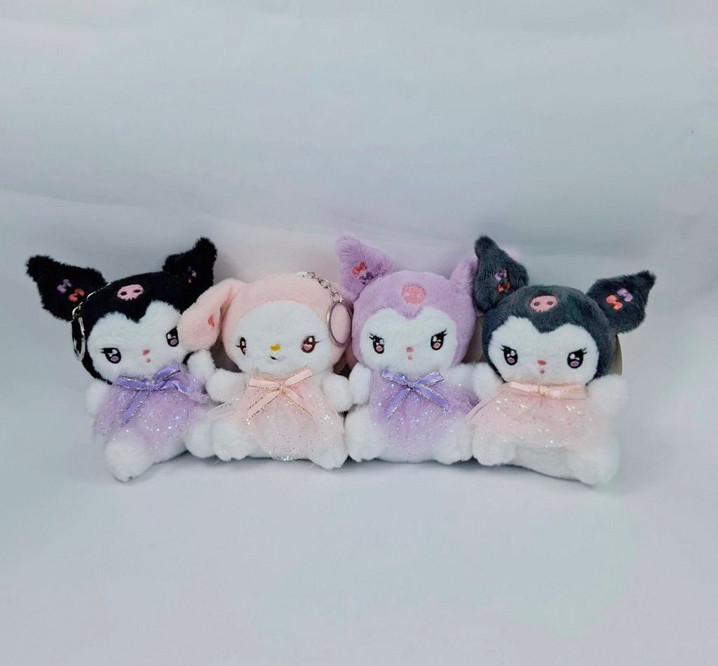 Брелок м'яка іграшка Куромі та Мелоді 12см стрижене хутро з бантом 4 види 098198 Сонечко