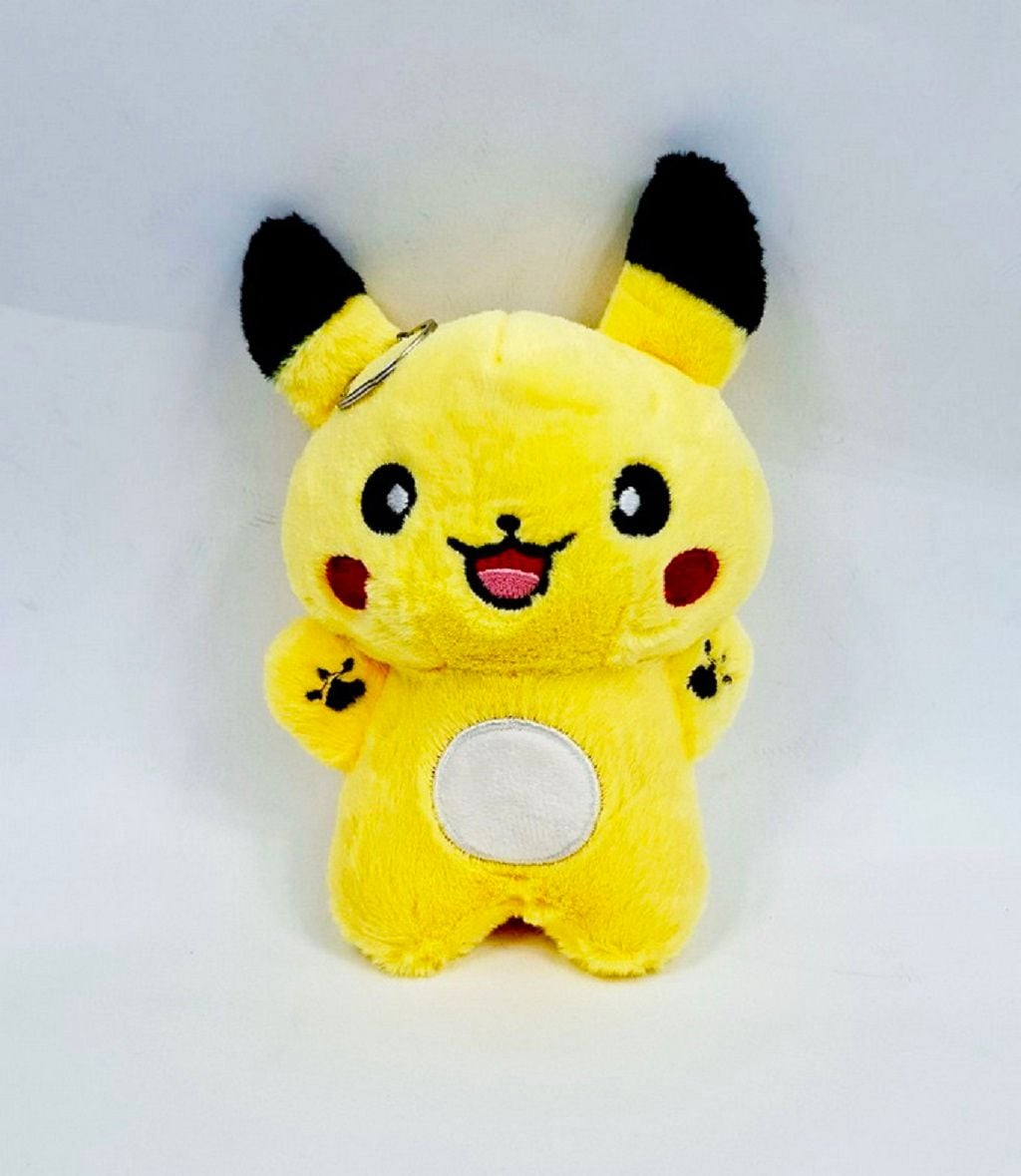 Брелок м'яка іграшка Покемон Пікачу 14см стрижене хутро жовтий вишиті очі 281012 Сонечко