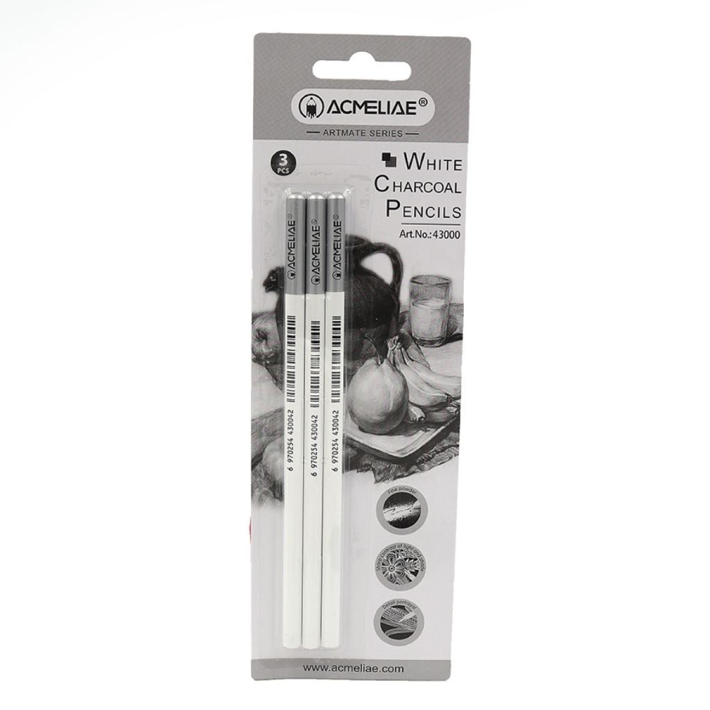 Олівці кольорові 3шт білі круглі на планшеті 25*8см 43000 Acmeliae