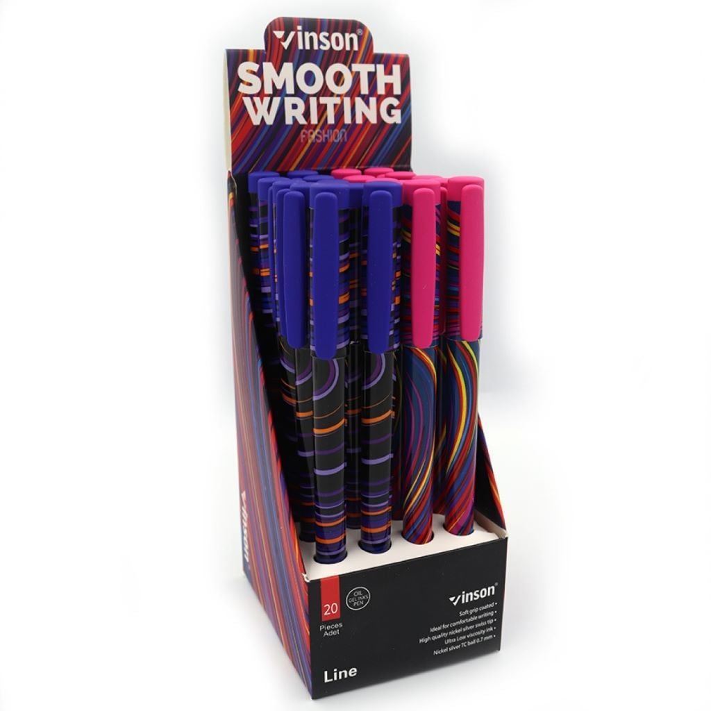 Ручка кулькова 0,7мм Спектр мікс кольорів синя A22 Vinson