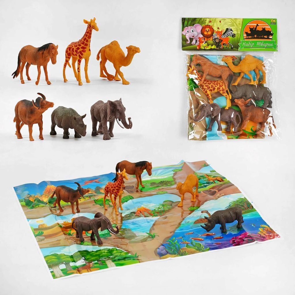 Набір диких тварин 6 тварин ігрове поле у пакеті 21*5*26см TK-50911 TK Group