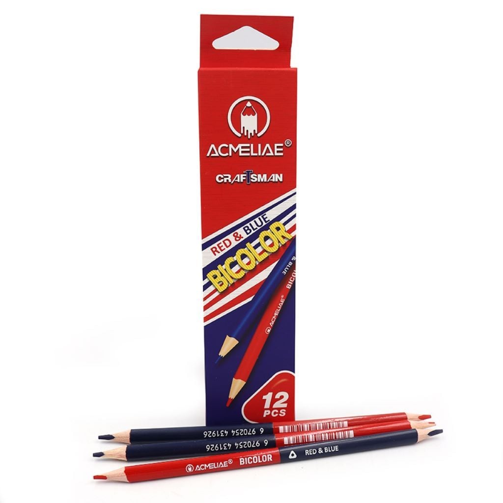 Олівці кольорові 1шт 3мм тригранні BicoLOR сине червоний Ремісник 43122 Acmeliae