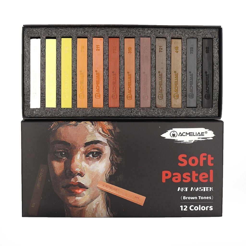 Олівці пастель м'яка 12кол Soft Pastel коричневі тона у коробці 19*9*2см  SPE-12 Acmeliae