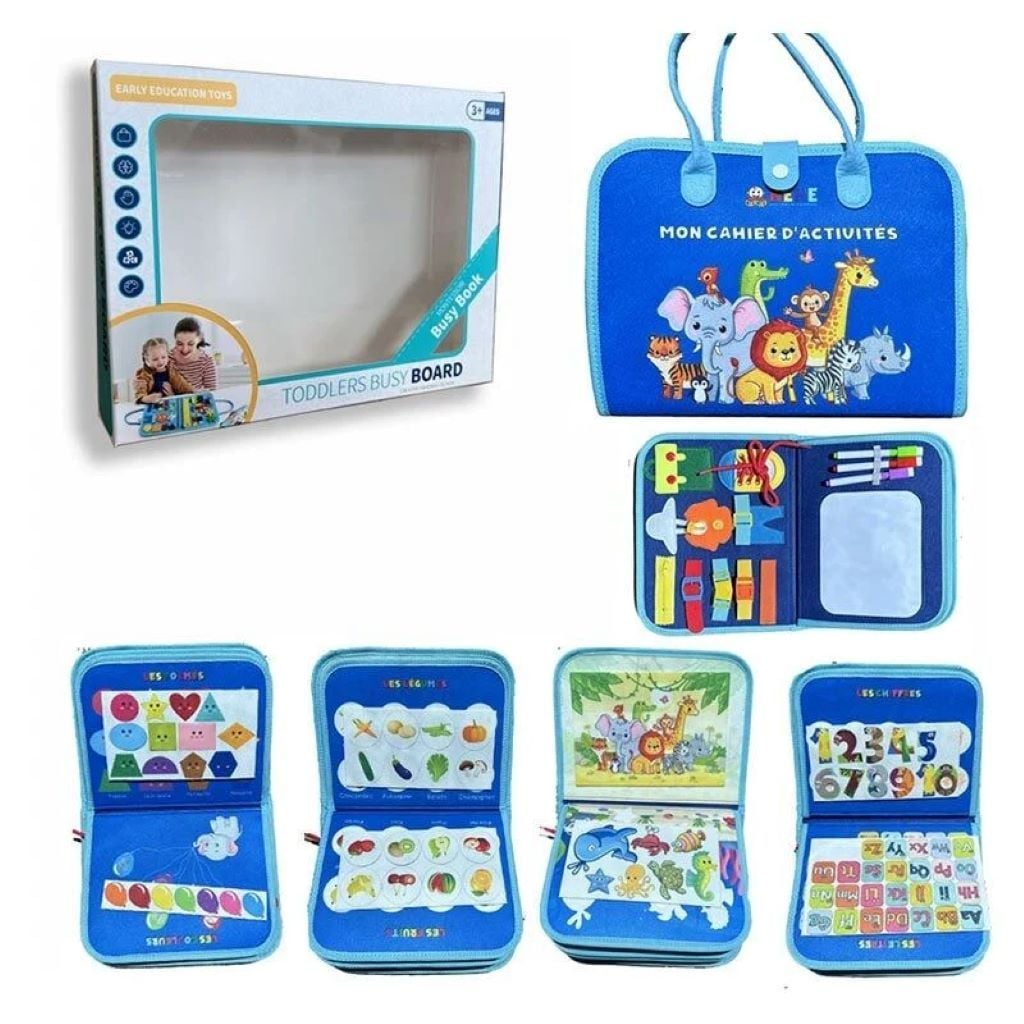 Логічна папка 10 сторінок дошка маркери ігри з липучками назви тварин фруктів та овочів в коробці 432-15A Китай