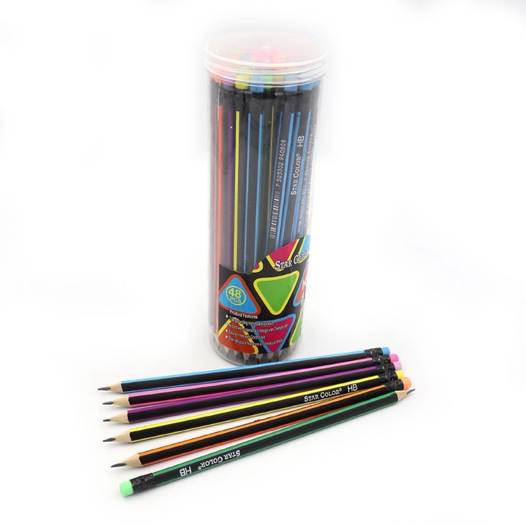 Олівець простий ч/гр тригранний НВ з гумкою Ctar Color DSCN0706 Acmeliae