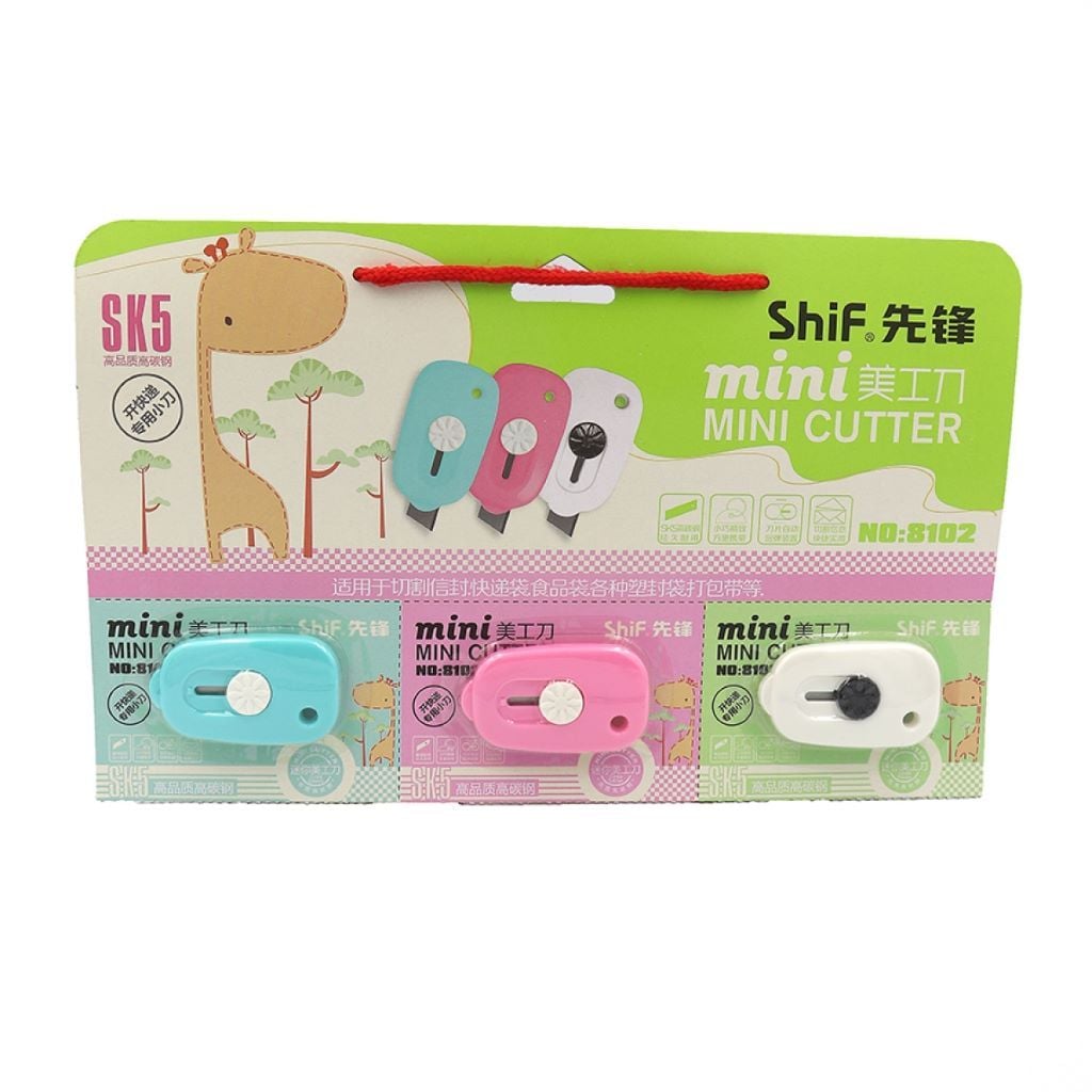 Ніж канцелярський 9мм метал Mini Cutter на планшеті 9,5*6,5см 8102 Китай