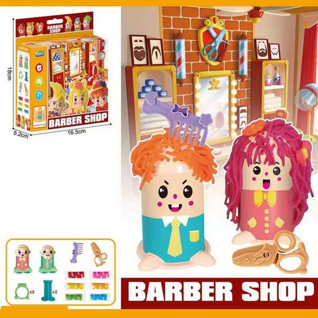 Набір тісто для ліплення Barber shop 6 кольорів форми інструменти 2 екструдери в коробці 17*16*5 см SM8112 Китай