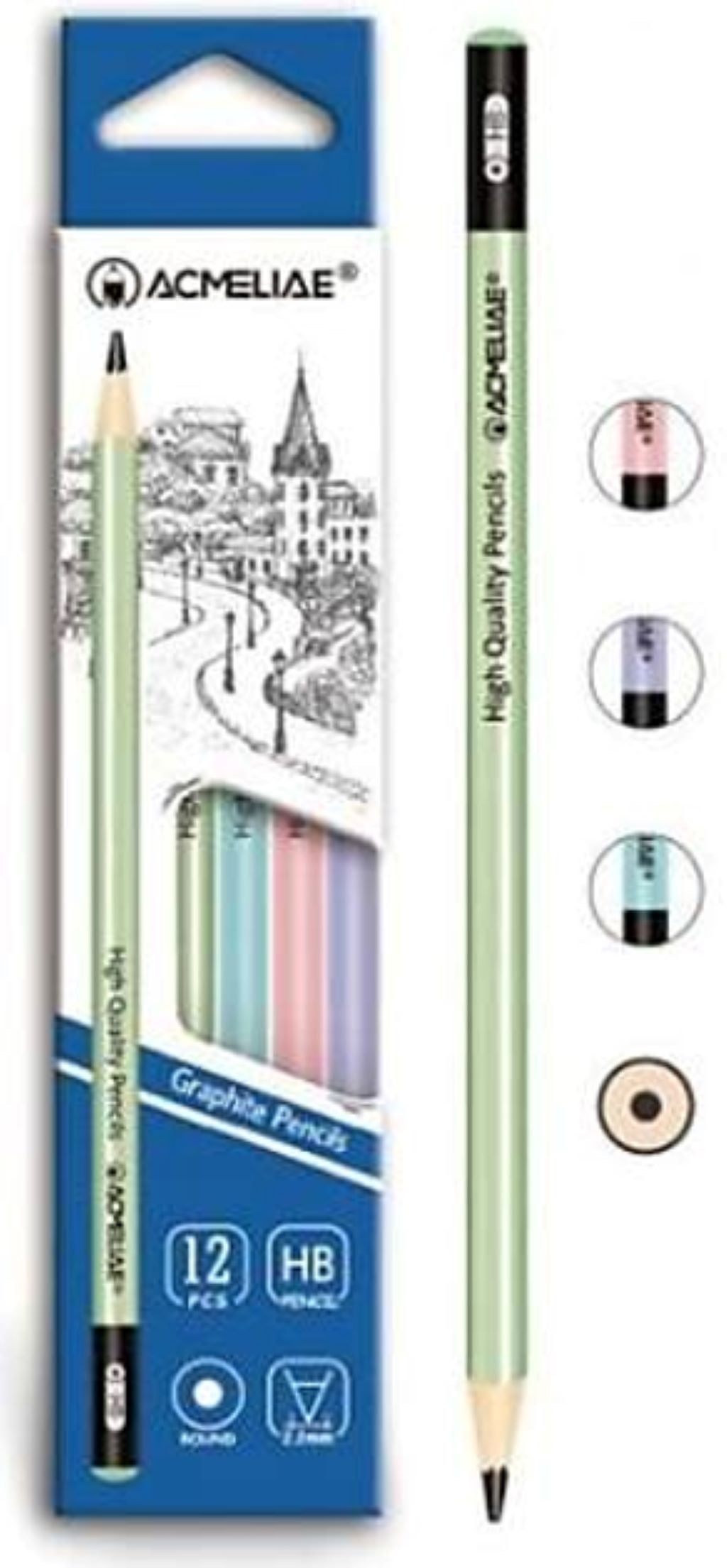 Олівець простий ч/гр круглий HB 2,2мм перламутровий корпус 43516 Acmeliae