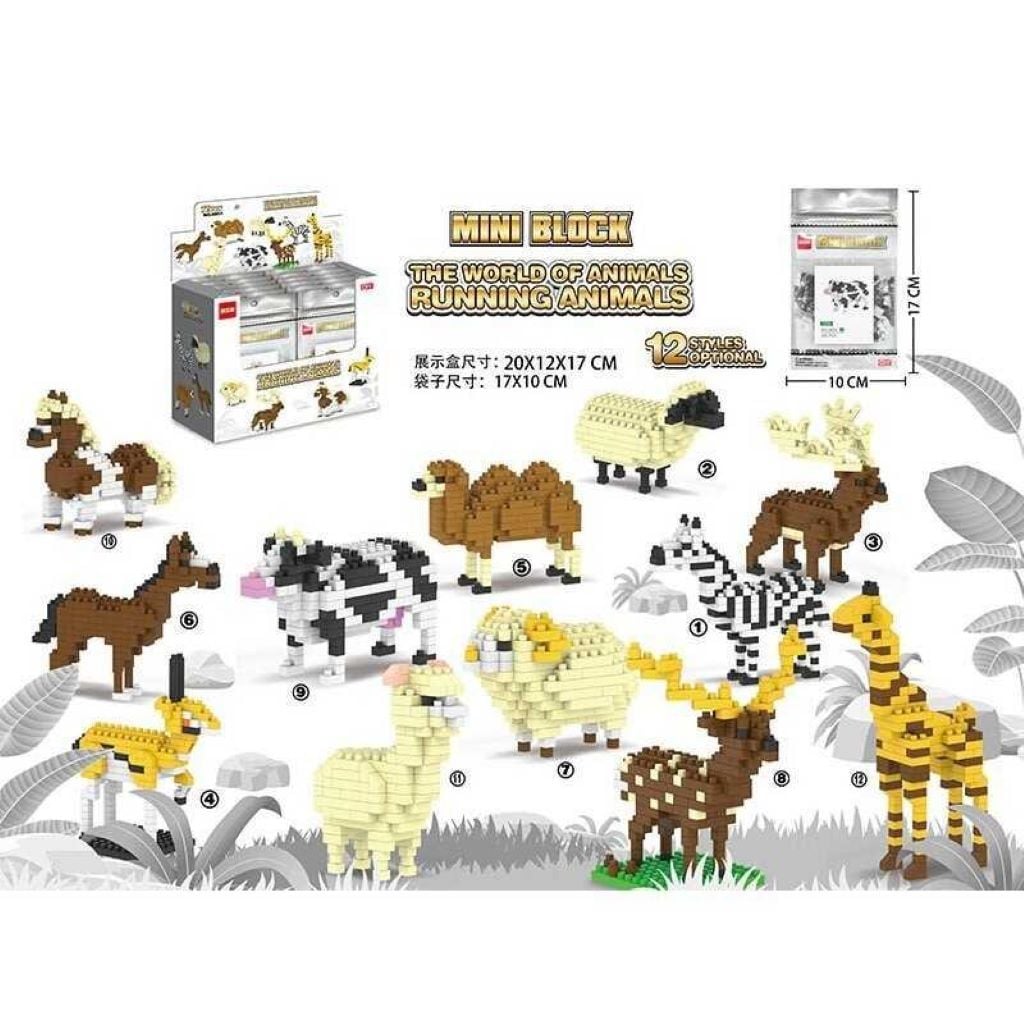 Конструктор типу лего Mini Block тварини 128-196д у пакеті 17*10см 695A diy block