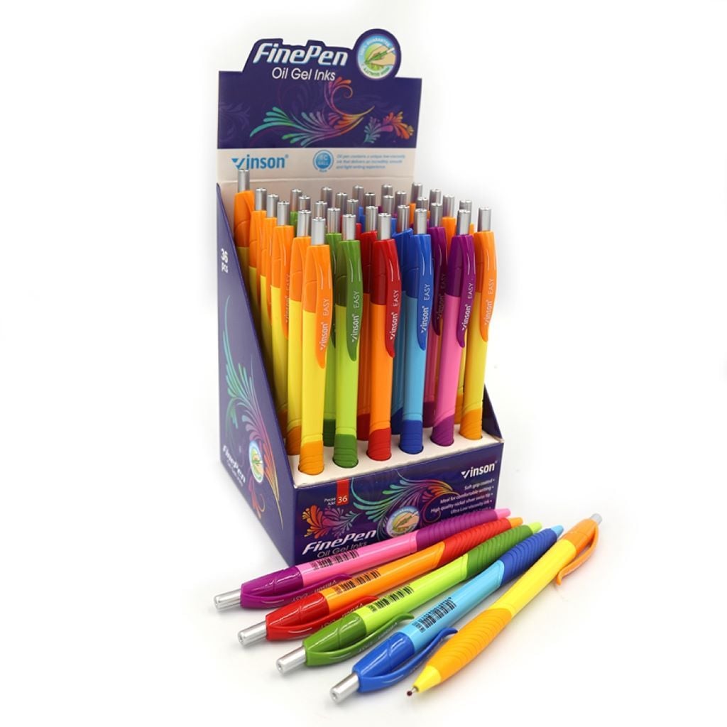 Ручка масляна 0,7мм автомат з грипом FinePen синя 8501 Vinson