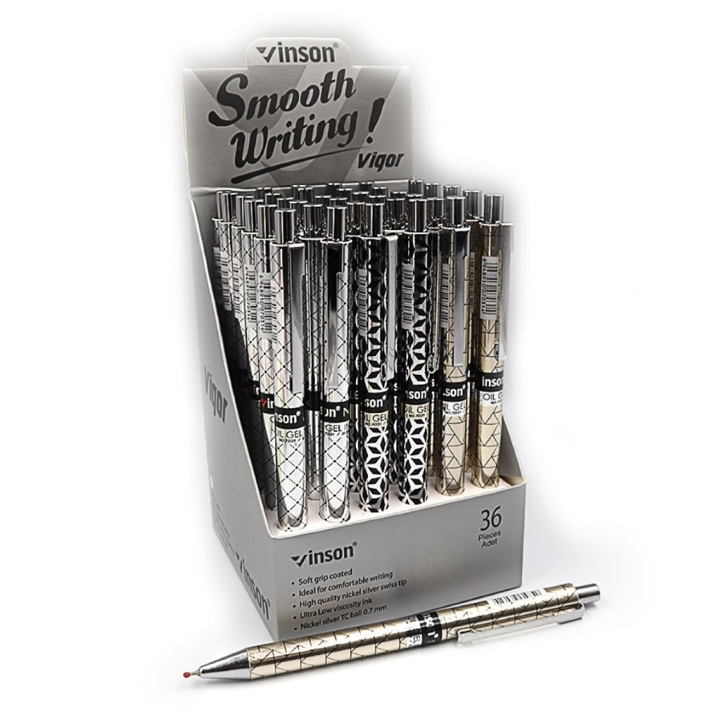 Ручка масляна 0,7мм автомат Noble Smooth Writing синя 7031 Vinson