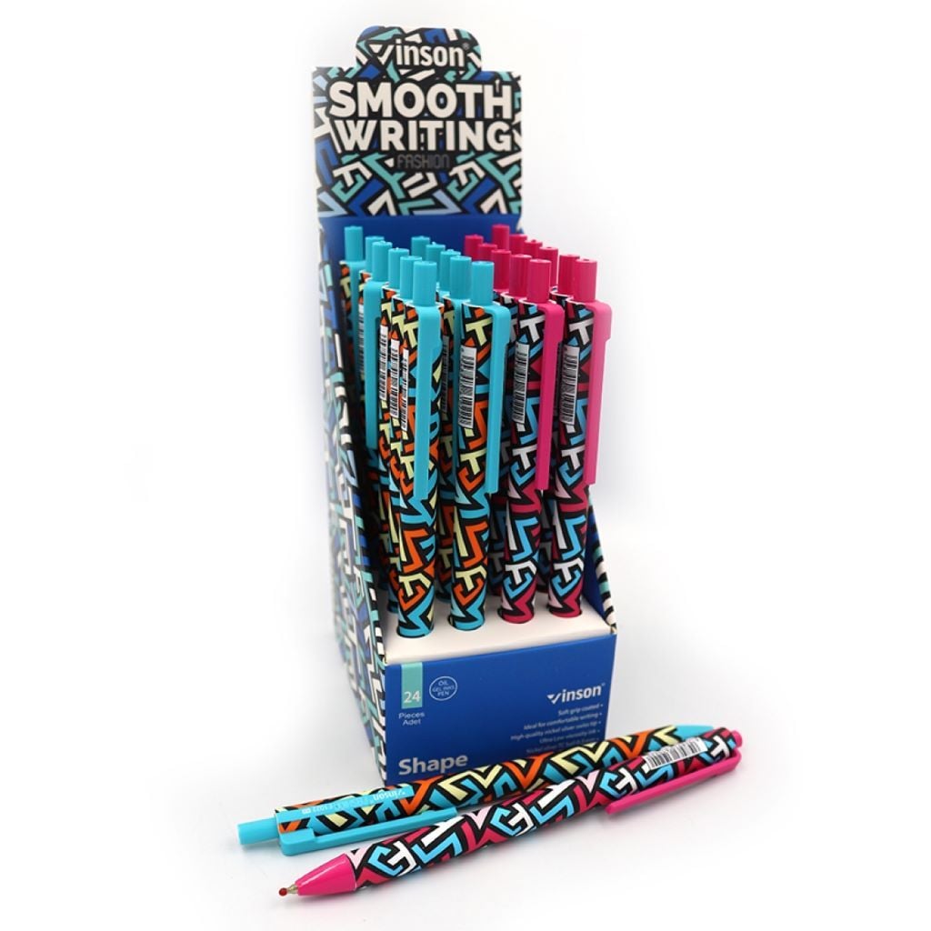 Ручка масляна 0,5мм автомат Fashion Shape синя F1022 Vinson