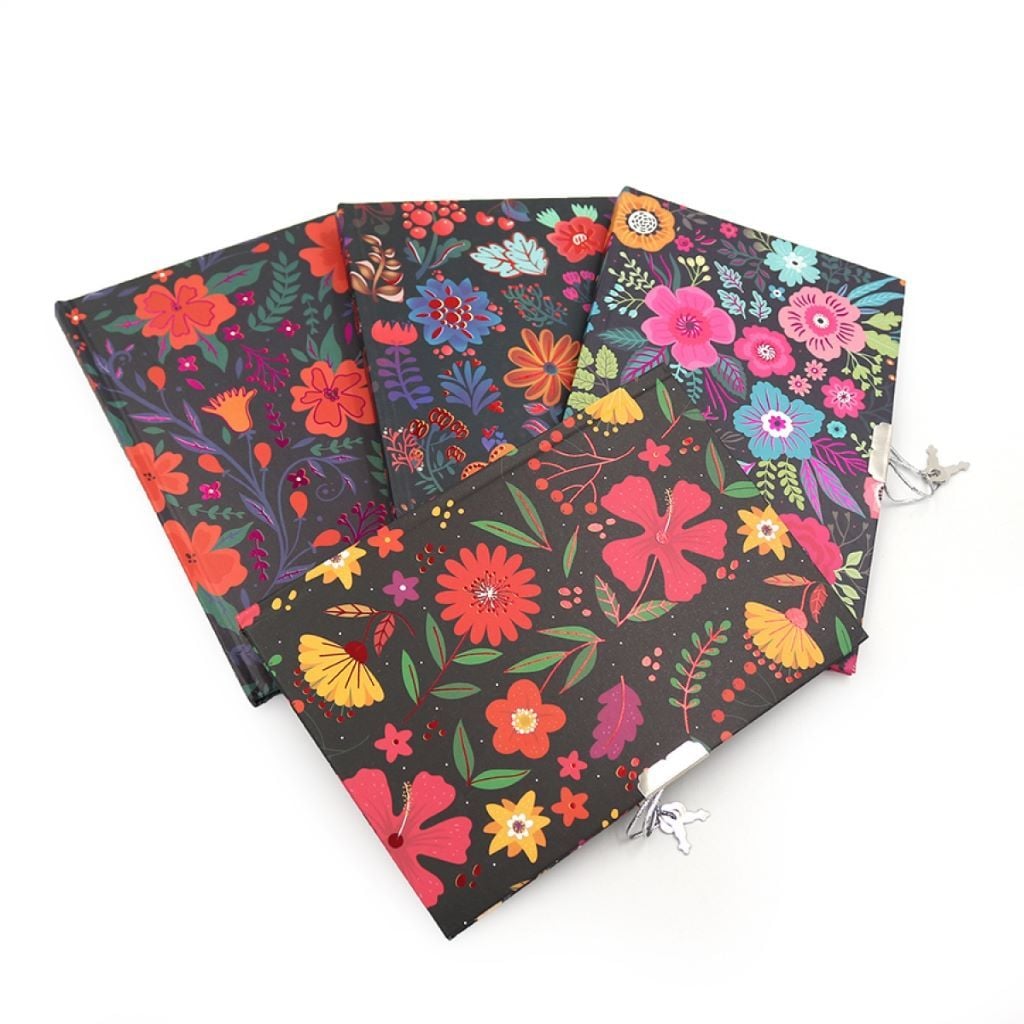 Блокнот 19*13см з замочком 40арк Квіти мікс видів в пакеті LP32K-0809 Josefotten