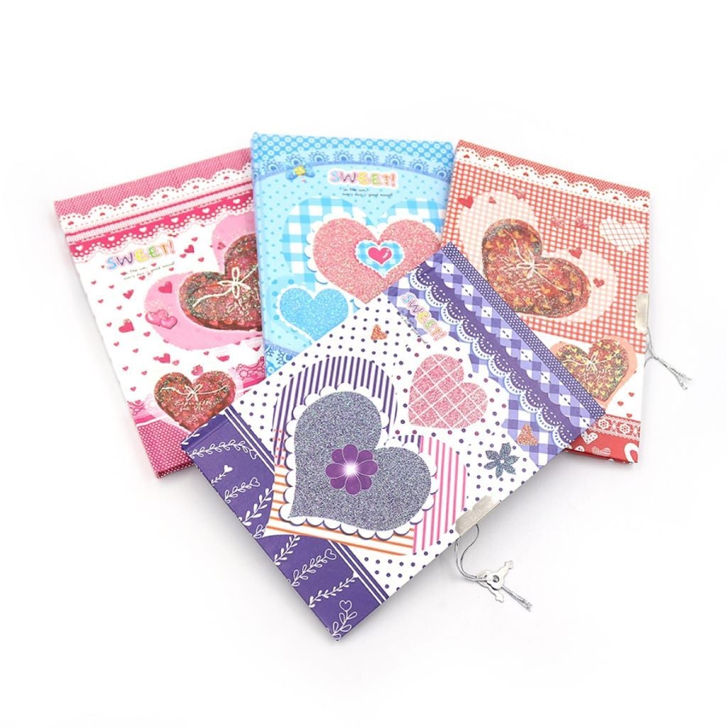 Блокнот 19*13см з замочком 40арк Сердечки мікс видів в пакеті LP32K-0813 Josefotten