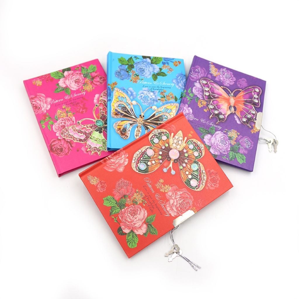 Блокнот 14,5*12,5см 40арк з замочком Метелики мікс видів у пакеті 15*13см LP64K-0629 Josefotten