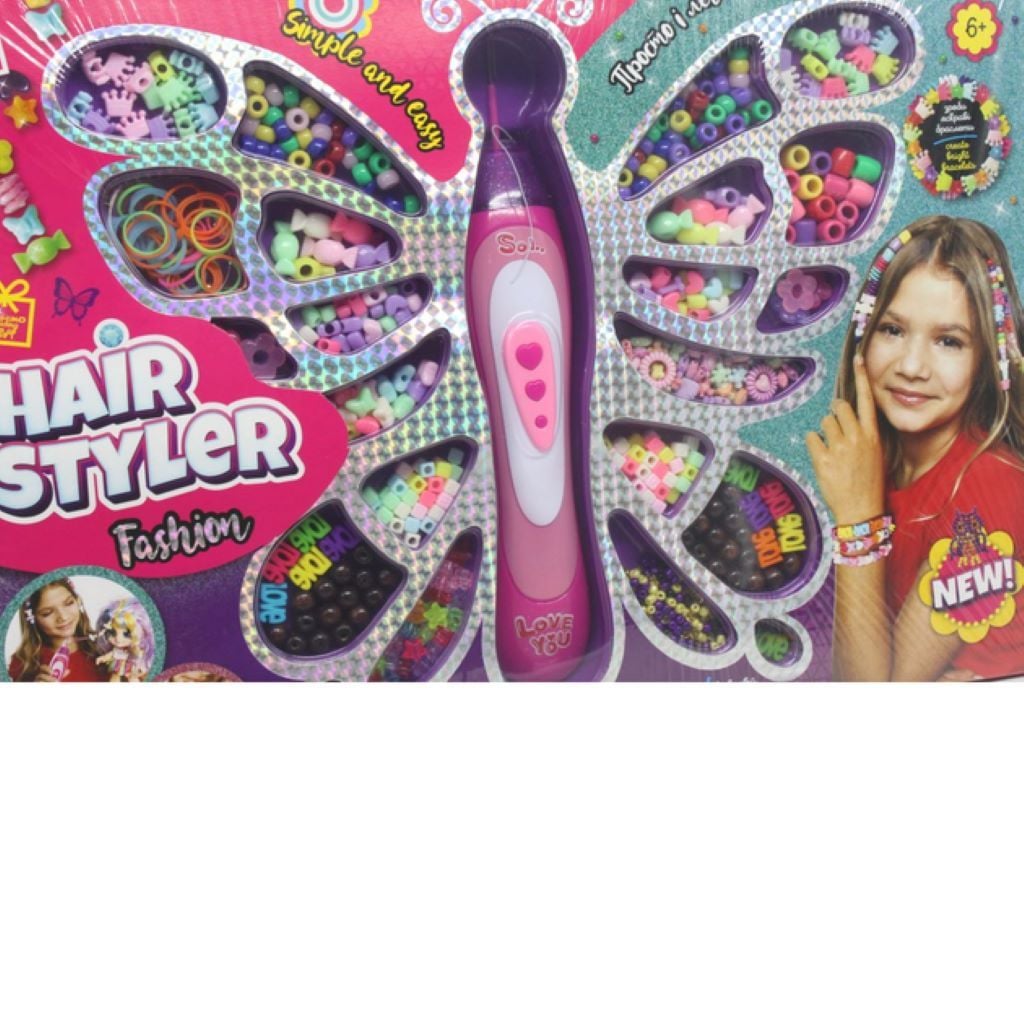 Намистини в наборі 2в1 Hair Styler для волосся та прикрас з бідером у коробці 47*32*6см HS-01-01 Danko toys
