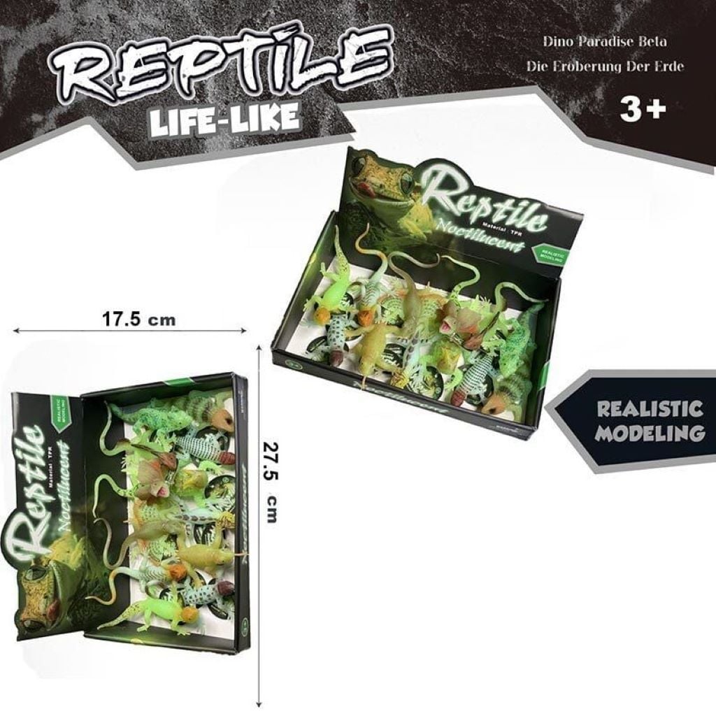 Тварини гумові Ящірка тянучка зелена 13см мікс видів 5020 Китай