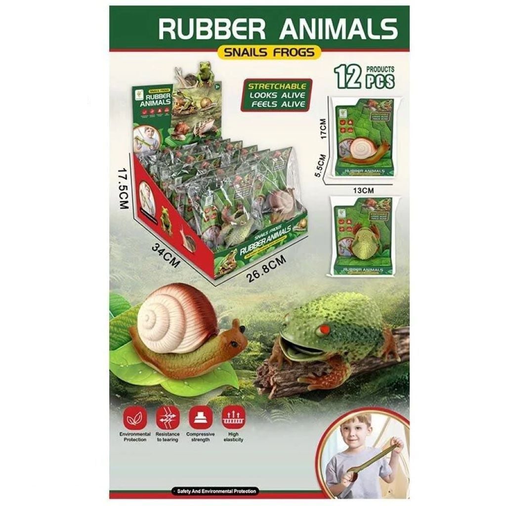 Тварини гумові Земноводні тянучка 2 види у пакеті 6001A Китай