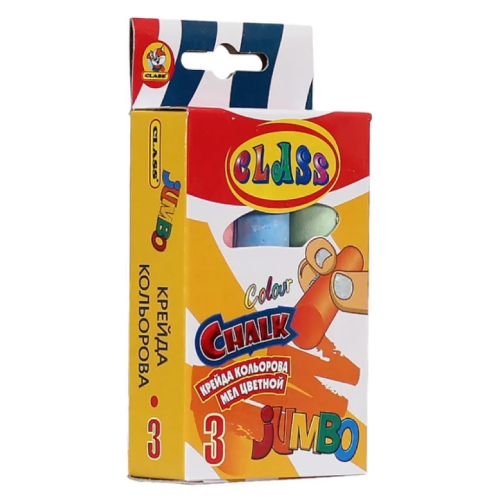 Крейда кольорова кругла Jumbo 6шт 2.3*10.7см у коробці 7606C Class
