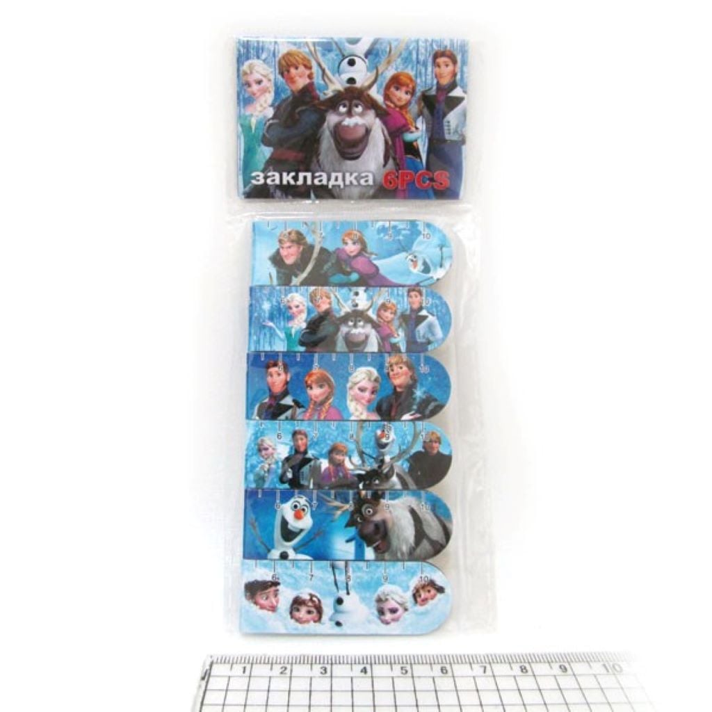 Закладки магнітні для книг 6шт 2*12см типу Frozen у пакеті 1885-FR Китай