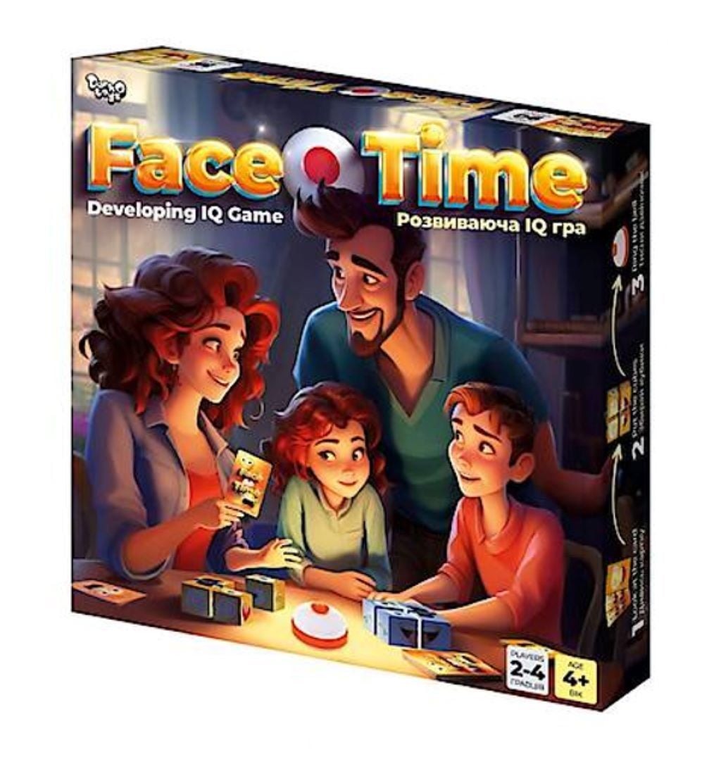 Настільна гра Face Time 90карток 16кубиків дзвіночок у коробці25*25*4см FT-01-01 Danko toys