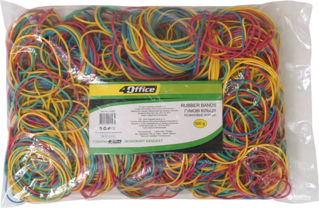 Гумка для грошей 500гр 60% 46мм мікс кольорів у пакеті 4-450 Norma