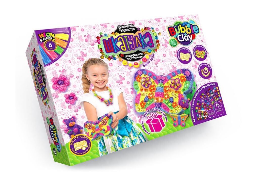 Креативна творчість Bubble Clay Скринька пластилін 6шт у коробці 26*19*7см SHBC-01-02U Danko toys