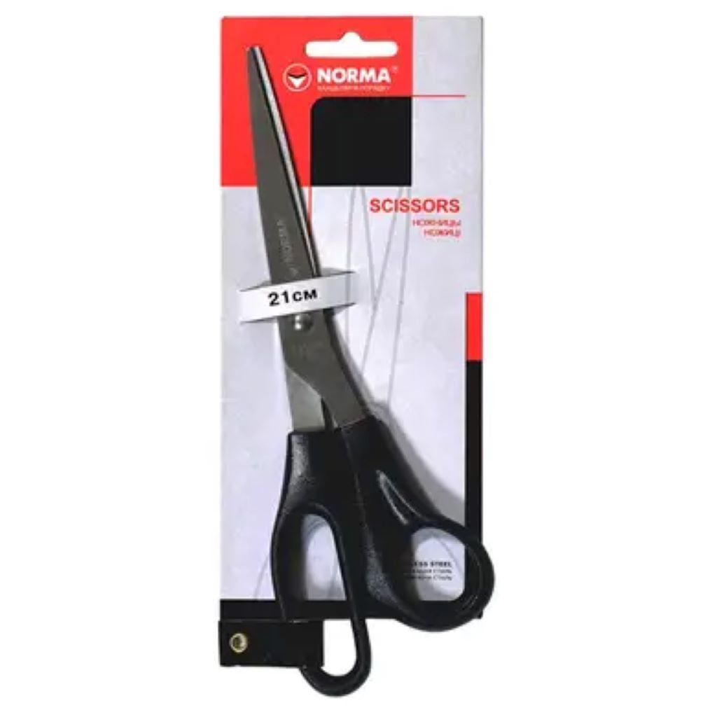 Ножиці 21см універсальні посилені ручки на планшеті 4234N Norma