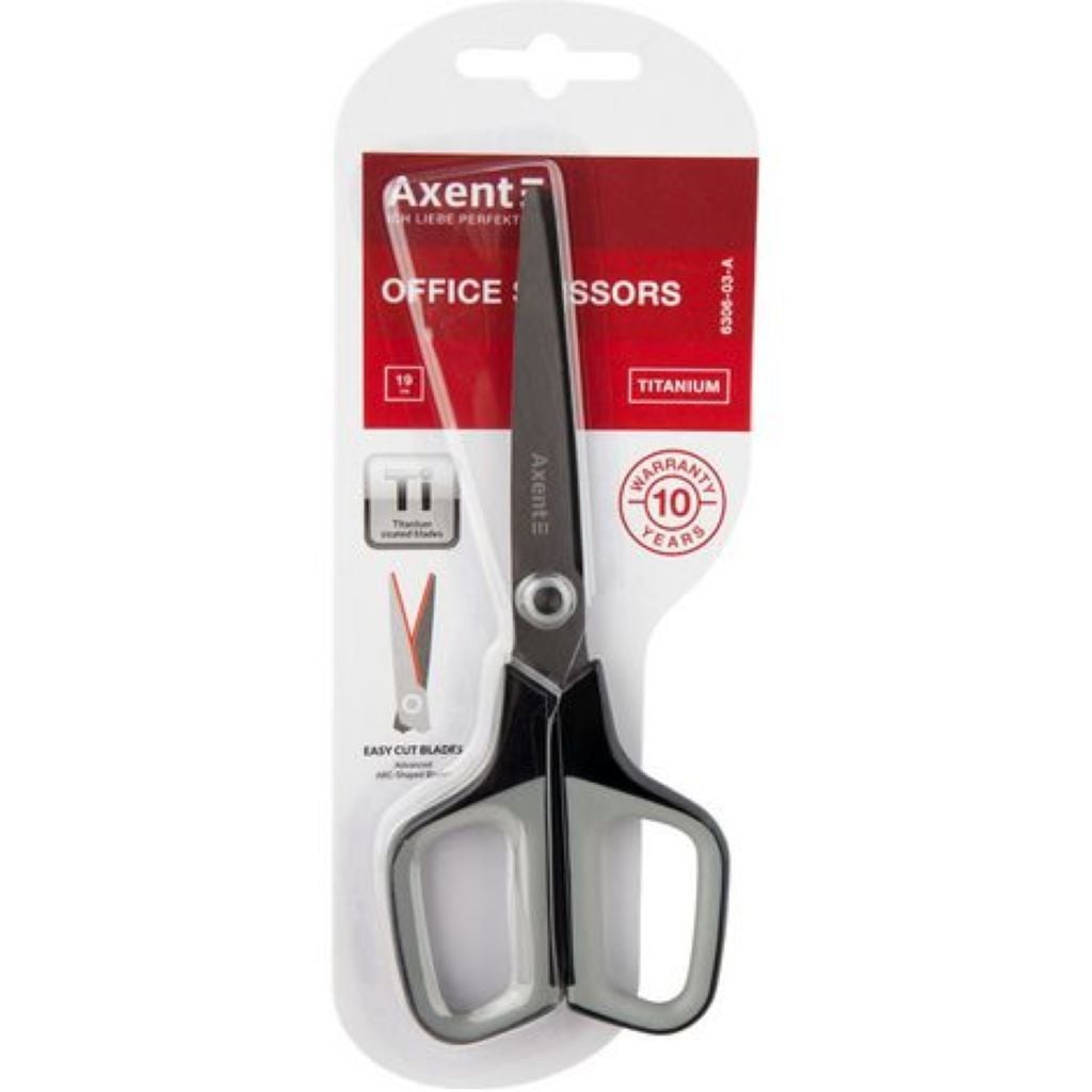 Ножиці 19см офісні Titanium на планшеті 6306-03-A Axent