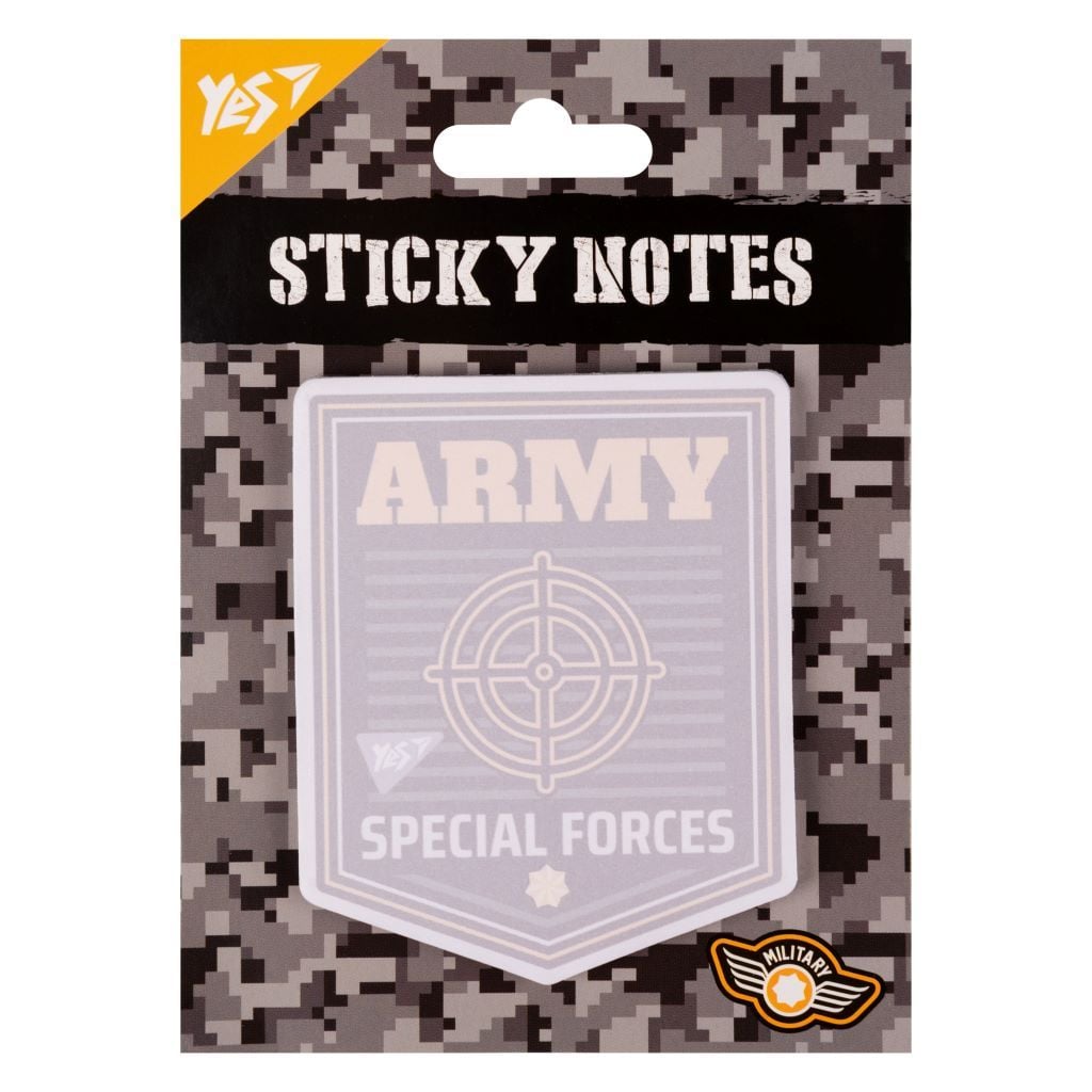 Папір для нотаток з липким шаром фігурний "Military" 40 аркушів  170400 Yes