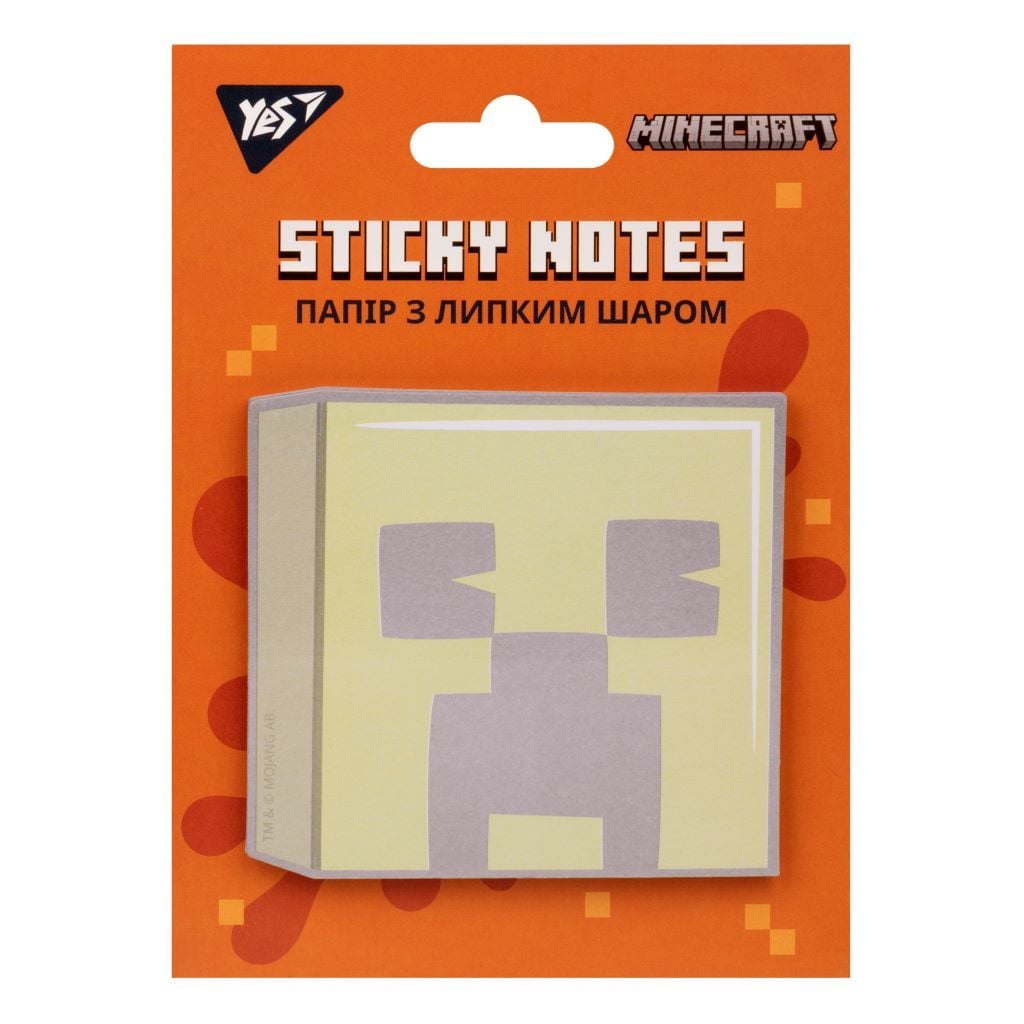 Папір для нотаток з липким шаром фігурний"Minecraft", 40 аркушів  170322 Yes