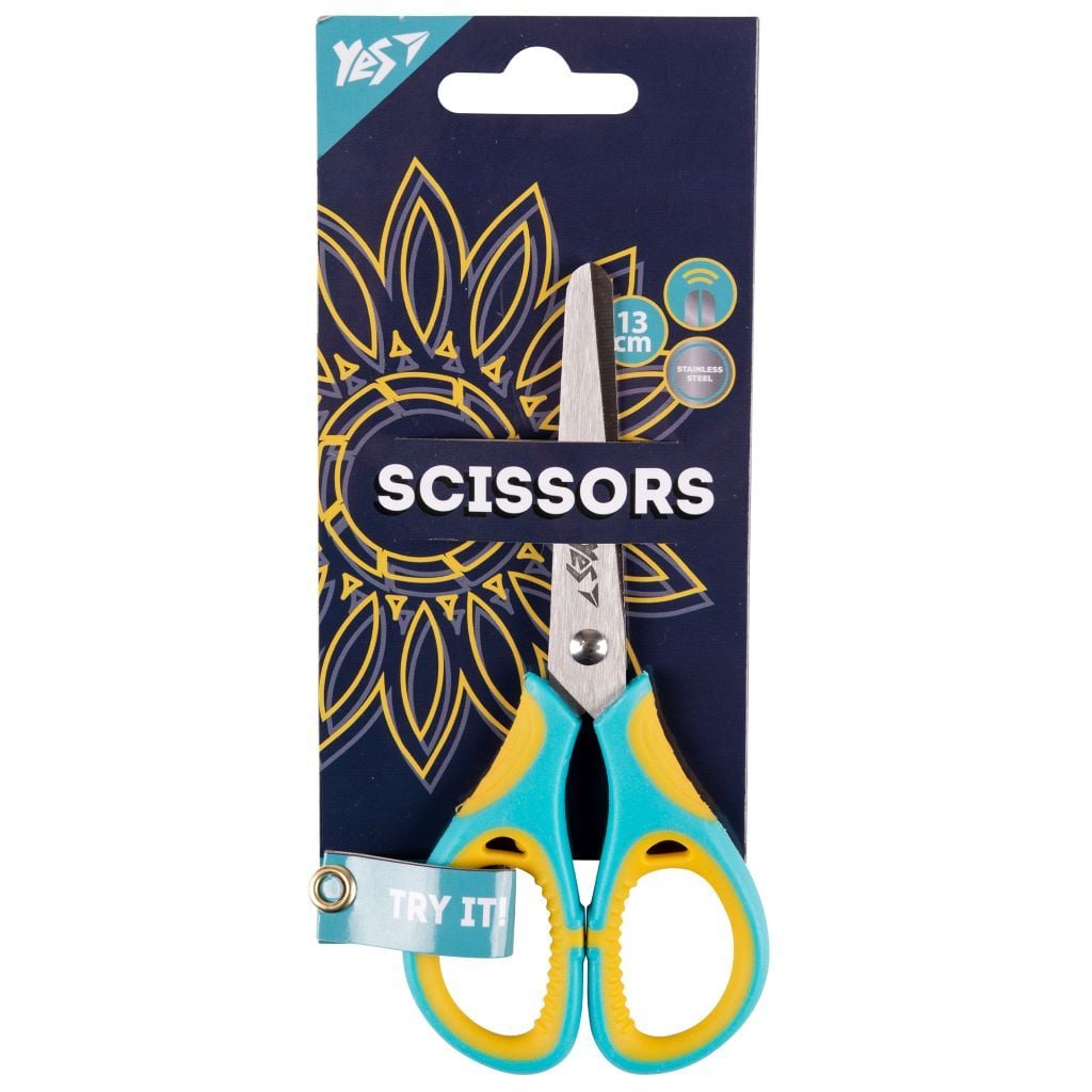 Ножиці "Ukraine" 13см з гумовими вставками на планшеті  480432 Yes