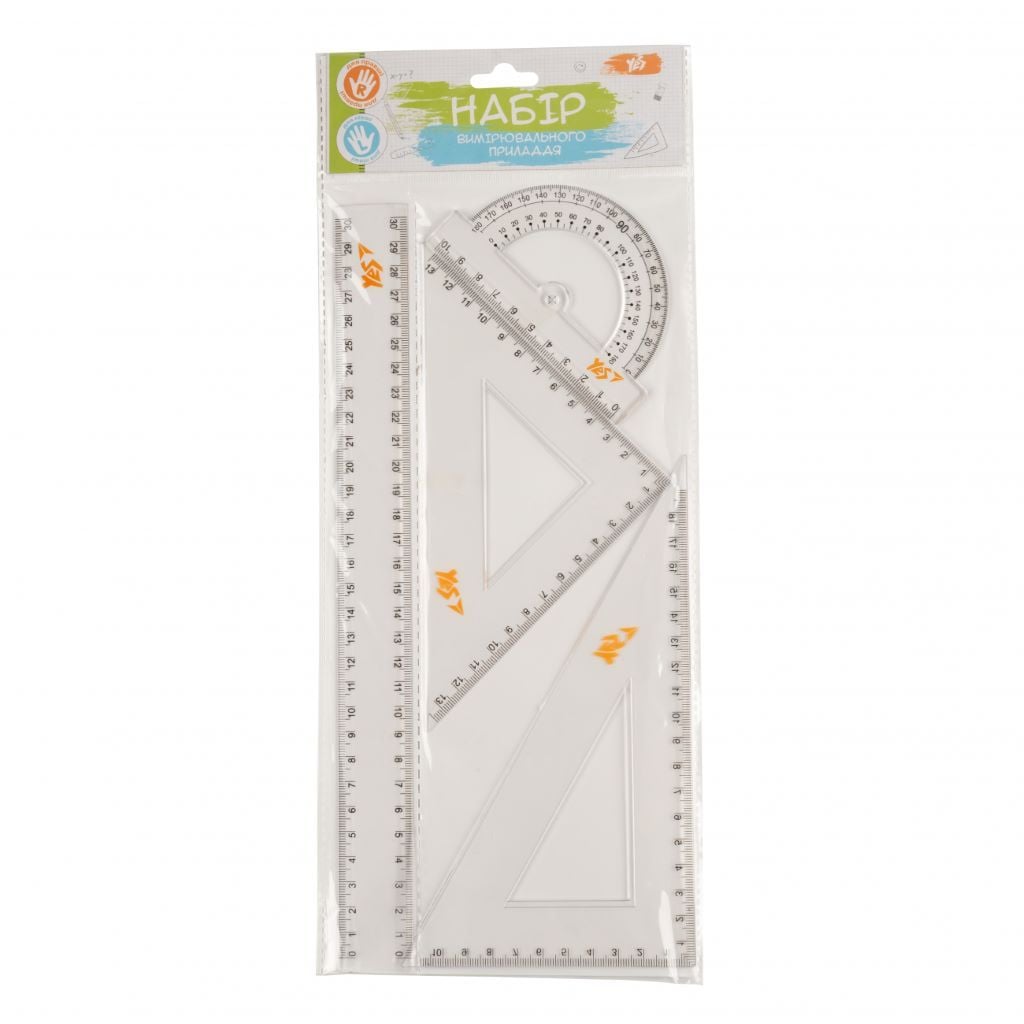 Вимірювальні приладдя пластик прозорий 4шт у пакеті 38*16см 370258 Yes