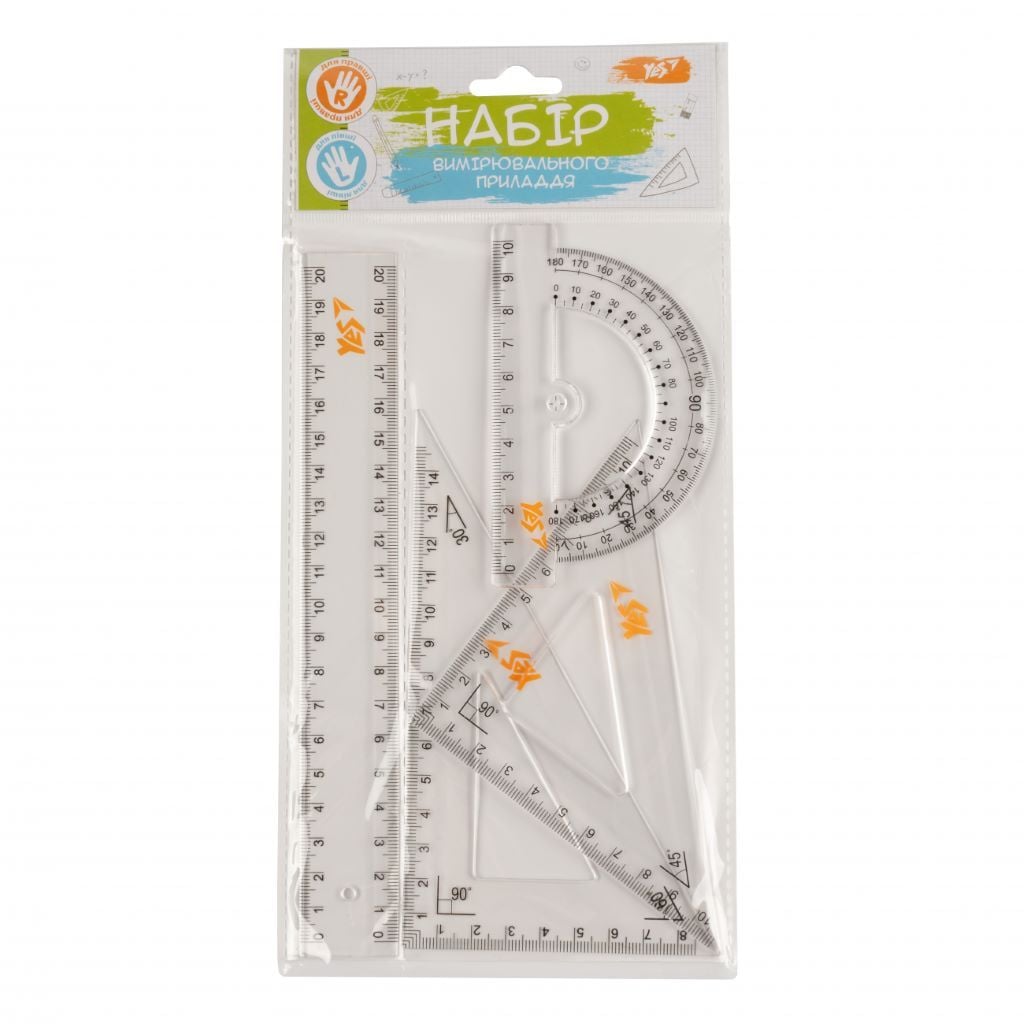 Вимірювальні приладдя пластик прозорий 4шт у пакеті 28*12см 370262 Yes