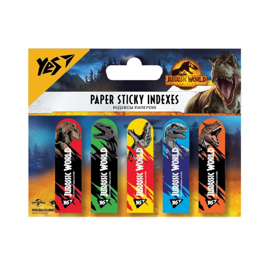 Стікери самоклеючі паперові Jurassic Worldl 50x15мм 100шт 170310 Yes