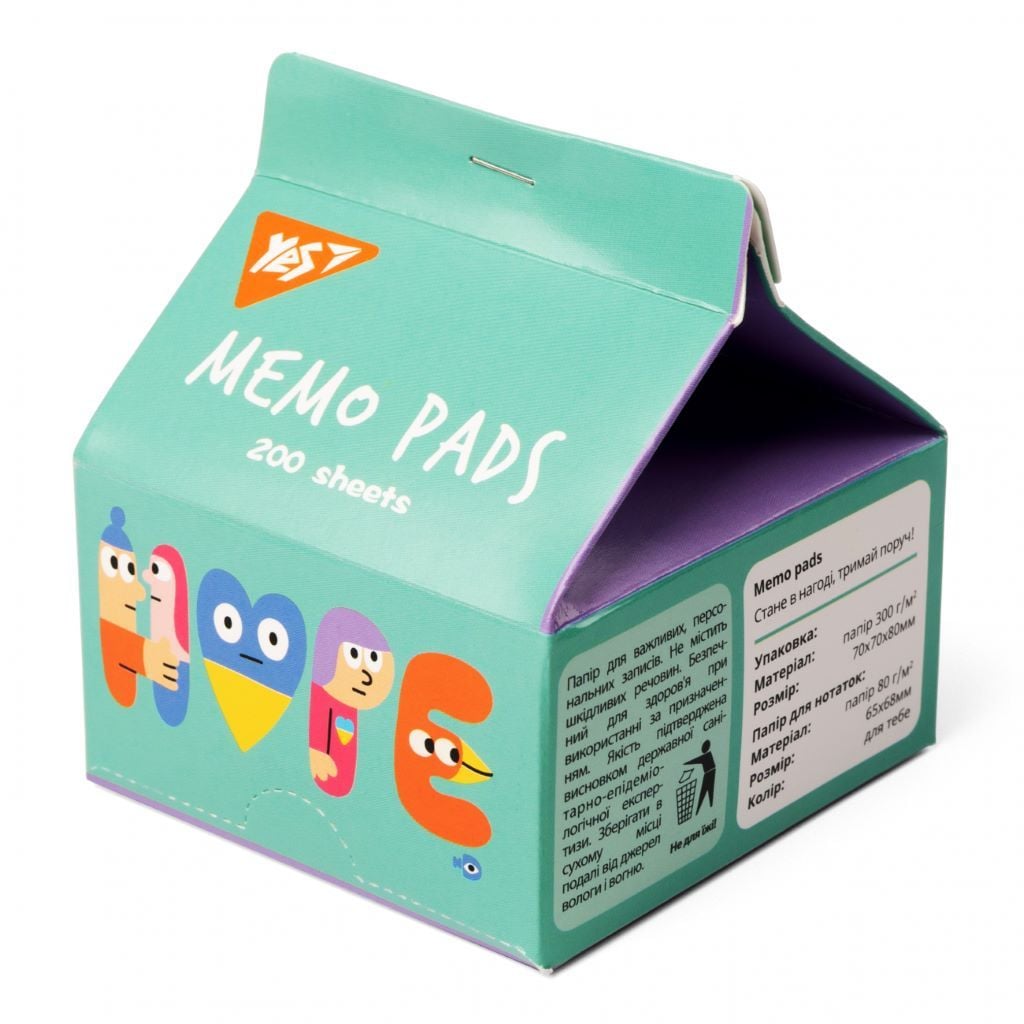 Папір для нотаток з липким шаром фігурний Stand with Ukraine 200 аркушів 170361 Yes