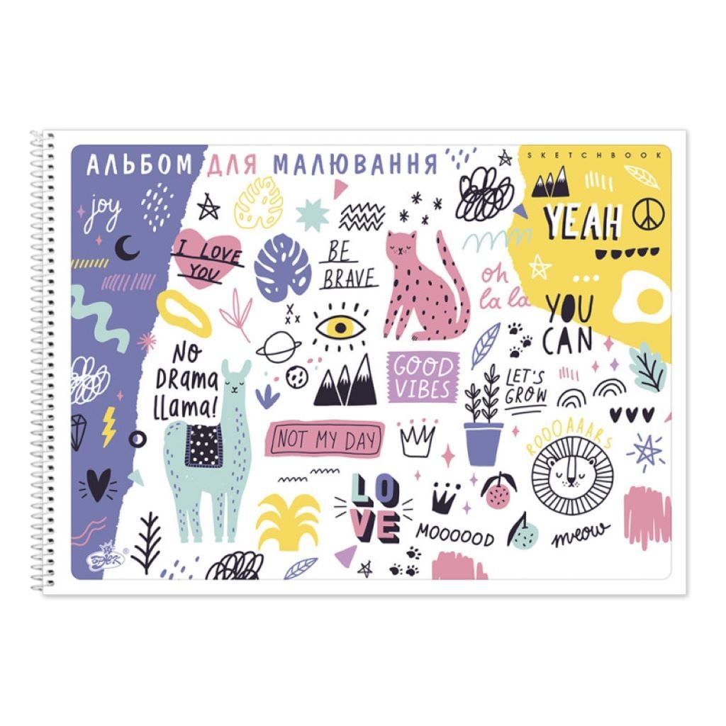 Альбом для малювання 50арк А4 на спіралі мікс видів CAB-4 Бріск