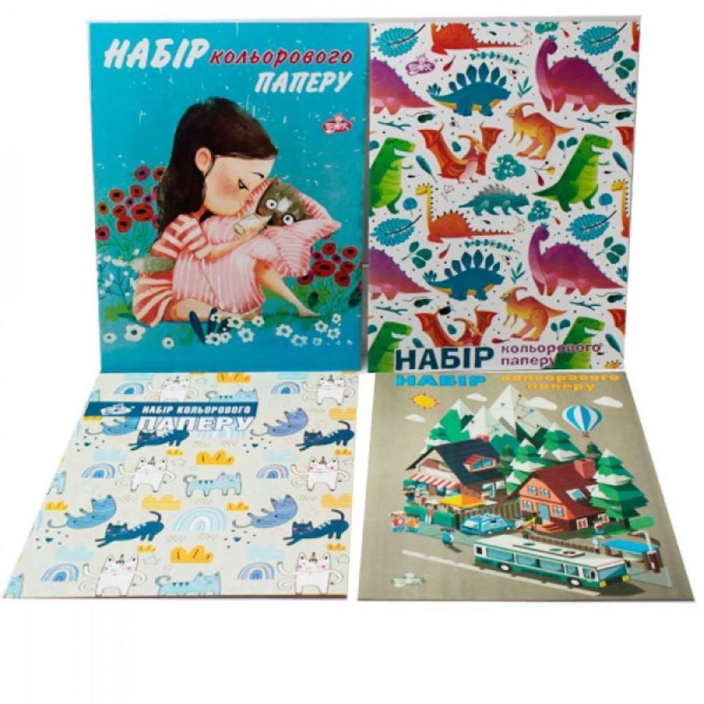 Папір кольоровий односторонній А4 16арк 8кол УВ-27 Бріск