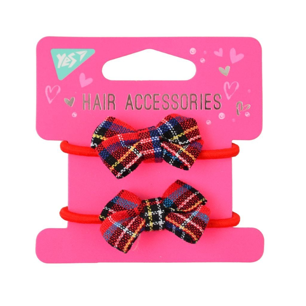 Резинка для волосся бантик картатий  2шт у наборі 707128 Yes
