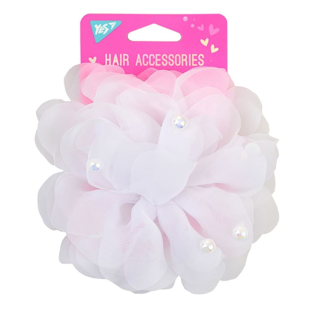 Бант для волосся 12см на резинці з перлинами на планшеті 707118 Yes