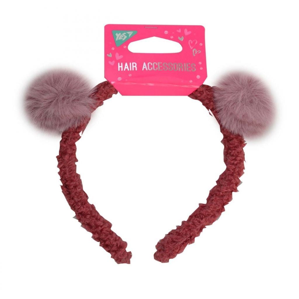 Обруч на голову 12см пухнастий з вушками бежевого кольору 707224 Yes