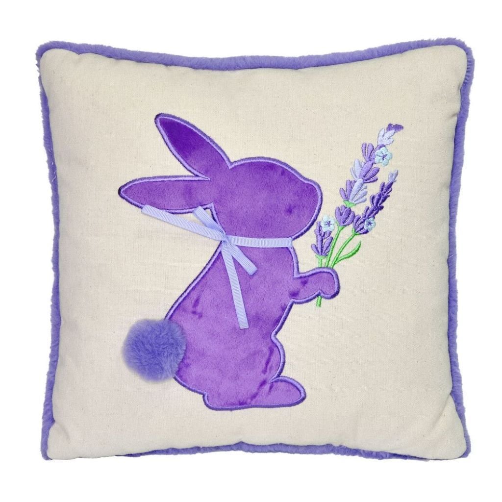 М'яка іграшка подушка Зайчик з павандою 30*30см у пакеті бузковий ПД-0497 Тігрес