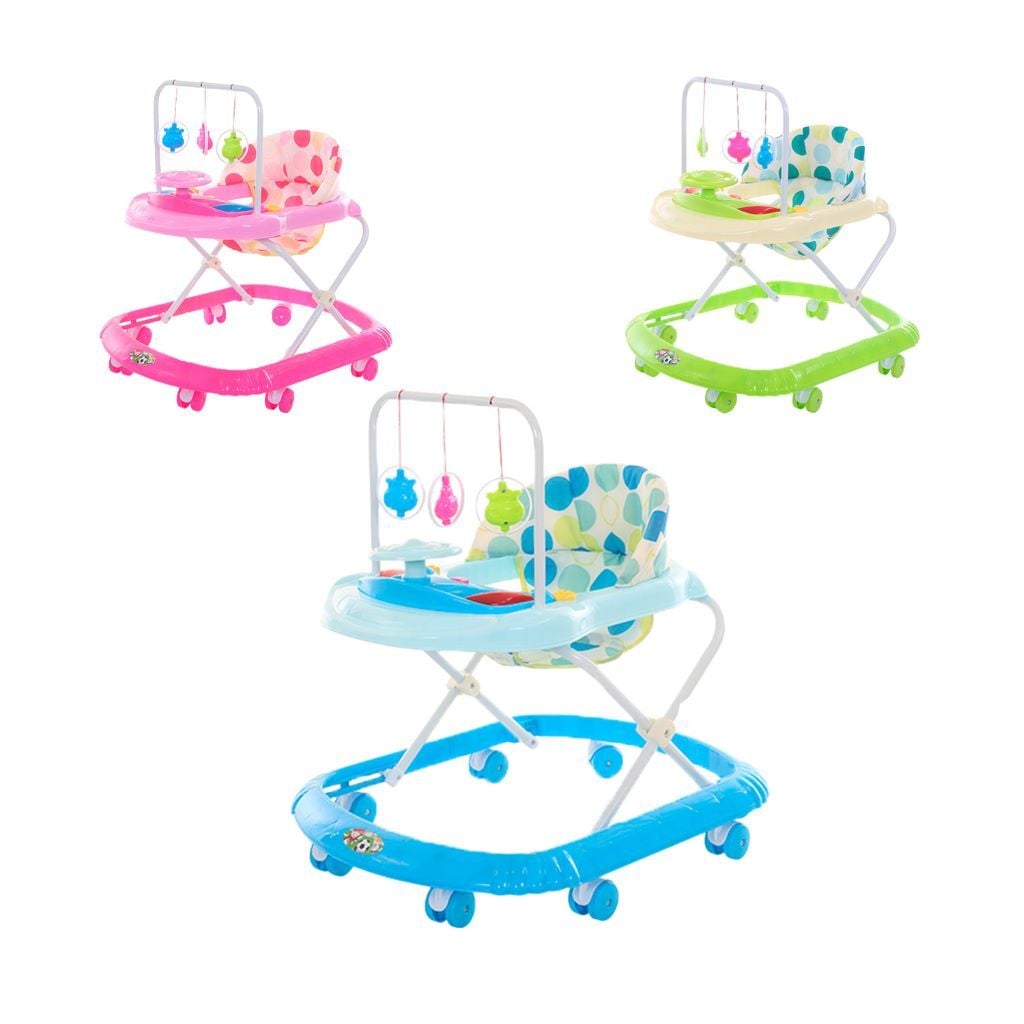 Ходунки з брязкальцями звук, регулювання висоти, 2 стопори, 6 колес 65*52*57см 3 кольори в пакеті BW2304 Joy