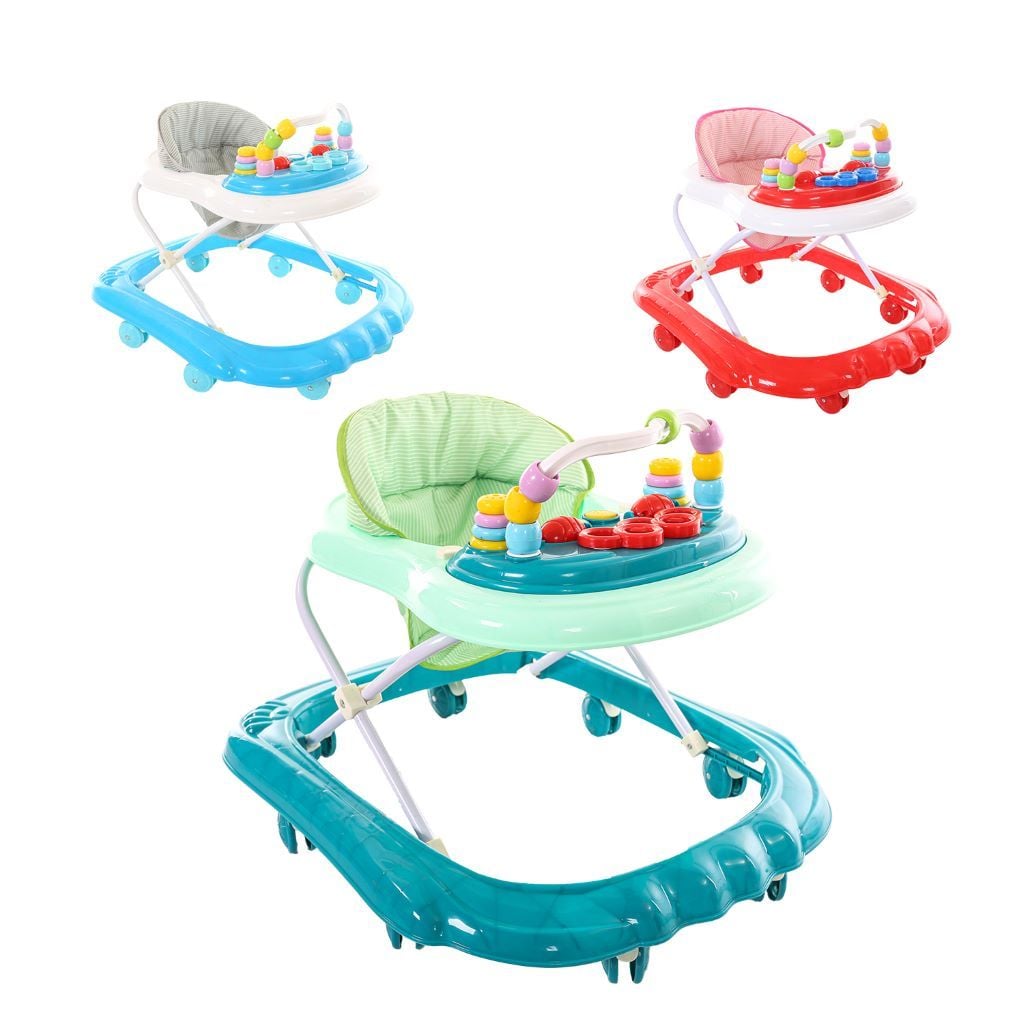 Ходунки з брязкальцями регулювання висоти, 6 колес, 3 кольори в пакеті BW2458 Joy