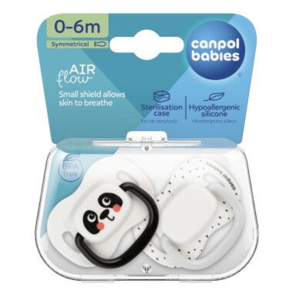 Пустушка силіконова симетрична 0-6 міс BabiesBoo 2 шт біла Canpol babies в упаковці 34/927_whi canpol