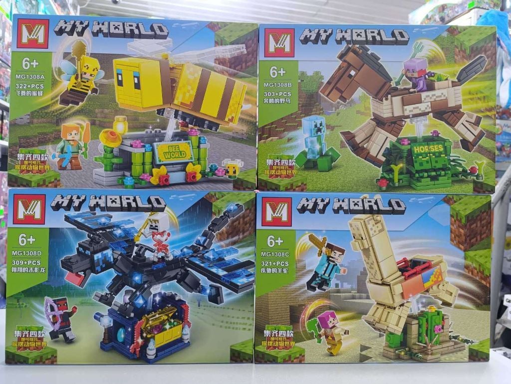 Конструктор типу лего 303-322ел  My world 4в1 у коробці 34*24*5,5см MG1308 Китай