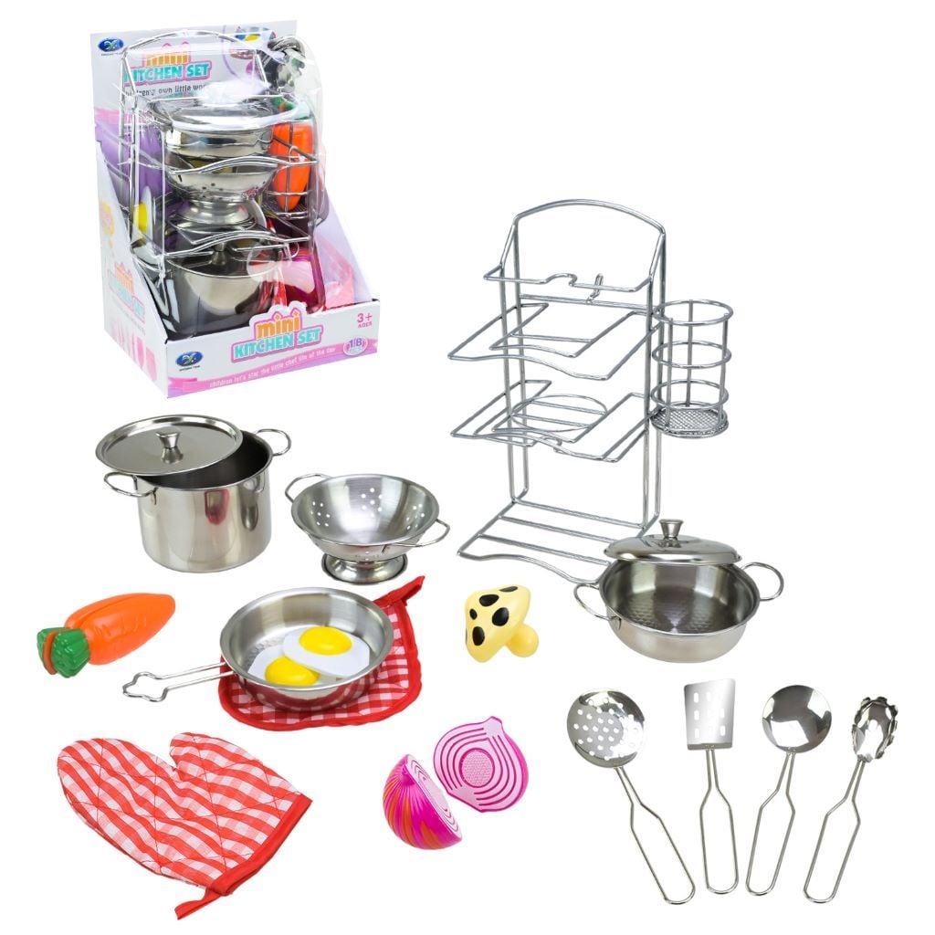 Посуд на підставці набір 18ел. петельня продукти в коробці 25*17,5*14см 668-G4 Китай