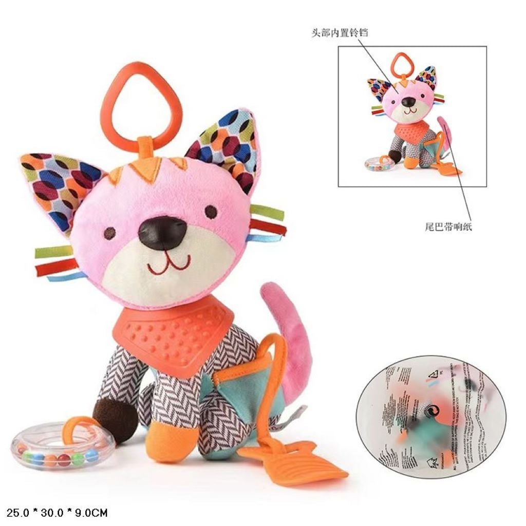 Брязкальце до ліжечка/візочка Котик 18*11*9см м'яка шуршалка у пакеті L1541 Toys