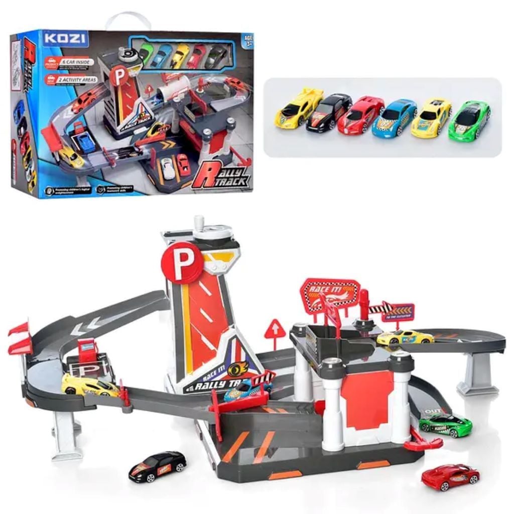 Автотрек паркінг автомитчний підіймач 6 машинок в коробці 50*35*14см QL907 TK Group